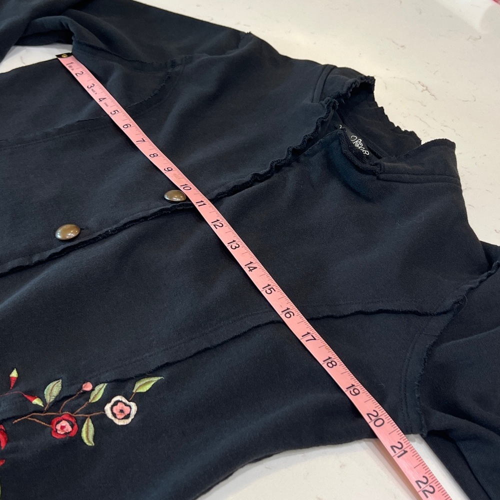 RXB Embroidered Boho Floral Raw Edge Cotton Jacket - Picture 9 of 11